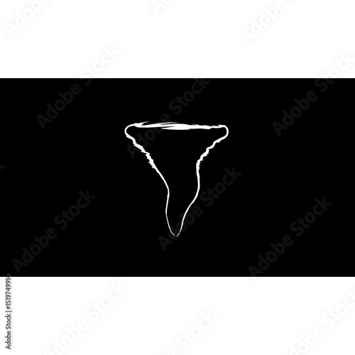 Silhouette of a Cyclone – Spiral Storm or Hurricane Wind Symbol Illustration

