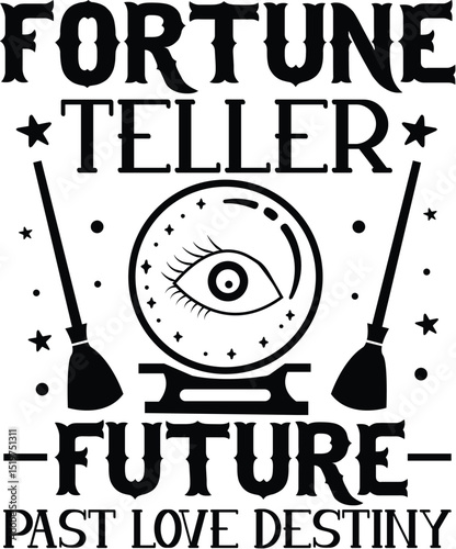 Fortune teller crystal ball black vector design File