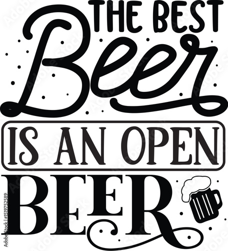 Best open beer black vector design File