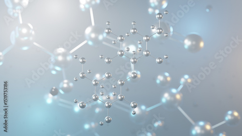 lactitol molecular structure, 3d model molecule, disaccharide sugar alcohol structural chemical formula view from a microscope
