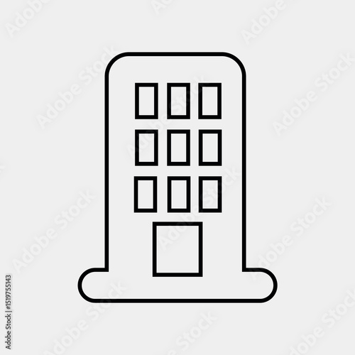 Black and White tall tower Icon