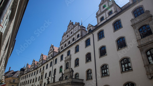 Munich strasse, historic building, urban city view, Bavaria,germany photo