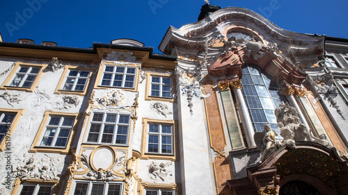 Facade of a historic residential building in Munich, Germany photo