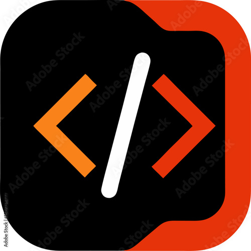 code brackets icon programming symbol vector