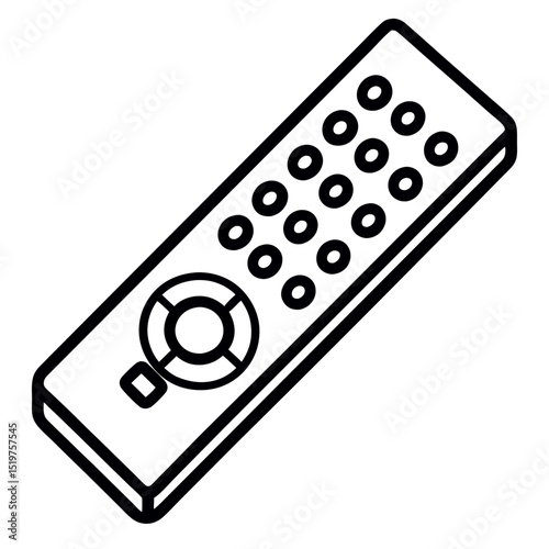 Isometric illustration of a modern tv remote control