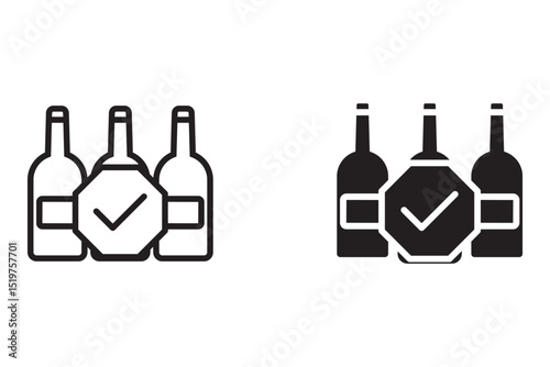 Premium wine icon set. Simple line icon