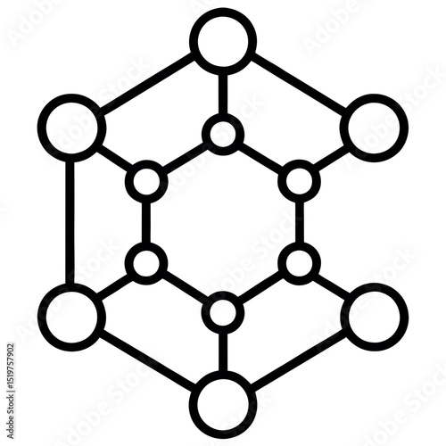 Abstract network graphic with connected circles and lines