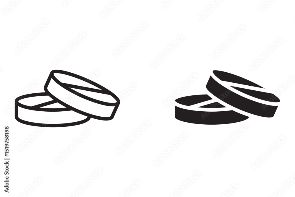 Fototapeta premium medicine icon set. capsule. pill. medicine bottle. one piece of medicine