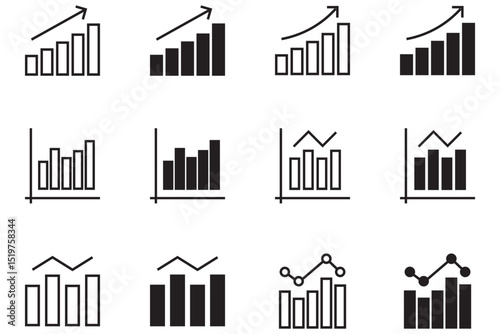 Benchmark size icon set. Dashboard rating, service business progress. Benchmark icon.