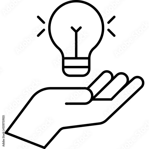 Creative Idea Lightbulb Line Icon