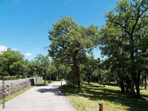 The Corniche de Rocamadour, a promenade overlooking the valley and the Alzou Canyon, linking Rocamadour Castle in a rocky spur to L’Hospitalet village