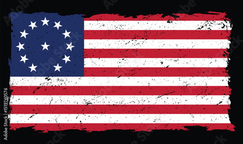 13 Star Grunge Betsy Flag