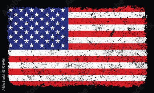 Grunge USA Flag Distressed Design