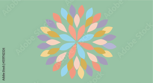 Pastel Mandala Design Minimal Vector Illustration Abstract Floral Pattern with Soft Colors and Geometric Shapes for Spring Background