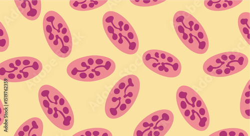 Abstract Pastel Pink and Purple Oval Floral Seamless Pattern Background