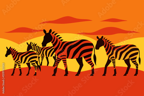 zebras in the savannah