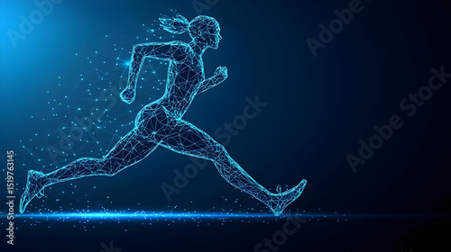 Abstract Running Woman Silhouette Design