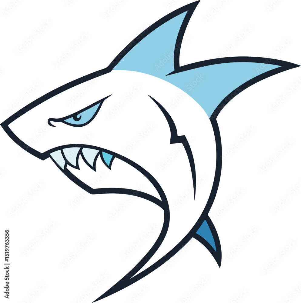 Fototapeta premium Fierce Shark Mascot Logo Vector for Sports and Gaming