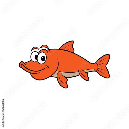 cartoon fish isolated on white