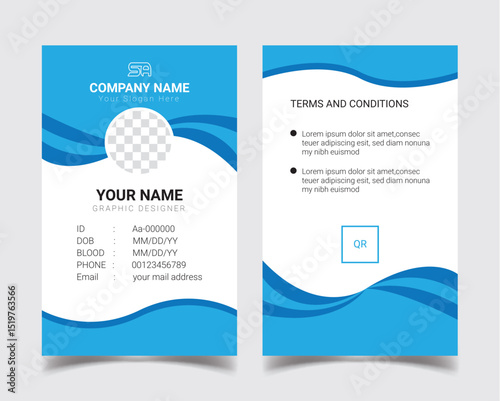 Professional ID Card Template, Employee ID car,d Office ID card for your company 34