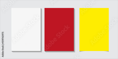 The Red Paper Folder and blank Letterhead A4 mock-up, isolated background.