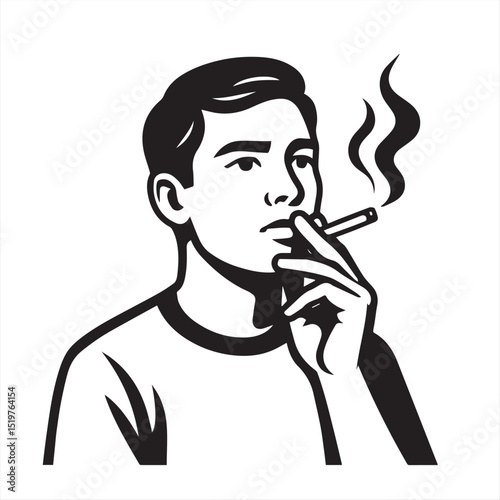man smoking cigarette
