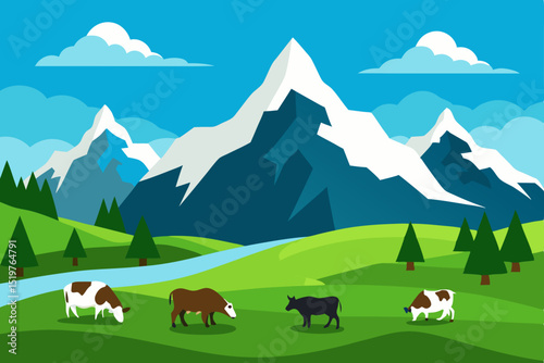 cows in the mountains