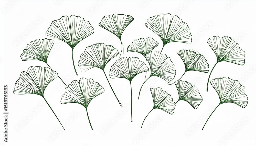 Obraz premium creative foliage, illustration of ginkgo leaves isolated
