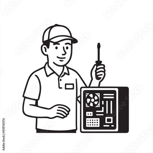 worker with a drill