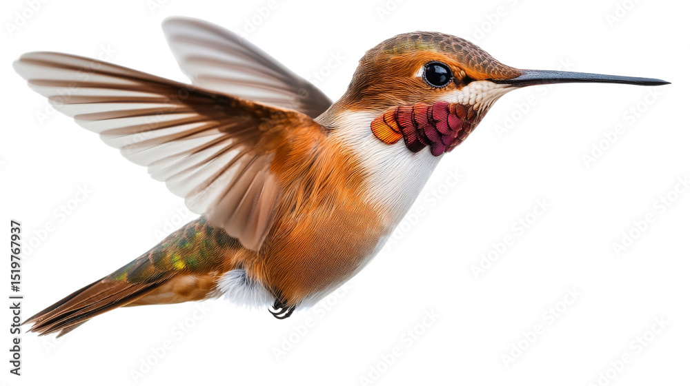 Fototapeta premium Hummingbird feeding action tropical garden wildlife photography natural habitat close-up vibrant colors