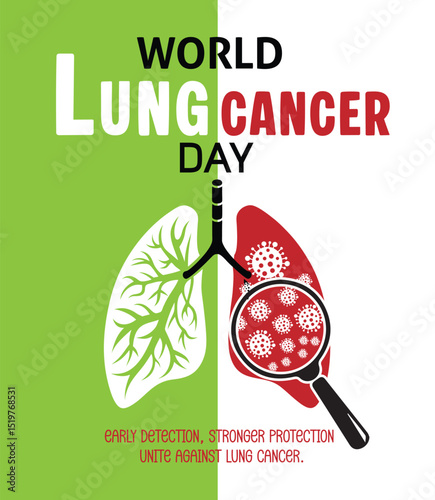 World lung cancer day 2025 , banner , poster,  World Lung Cancer ,Lung cancer, awareness, Respiratory system.  medical health for Lung Cancer. 