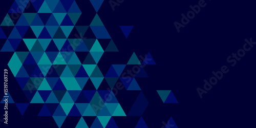 Abstract Modern blue geometric triangle background – abstract polygon pattern design.