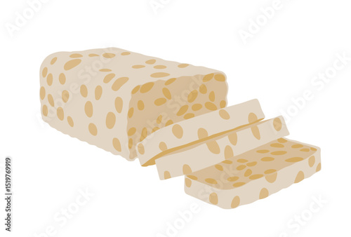 Soy tempeh vector logo isolated on white background.
