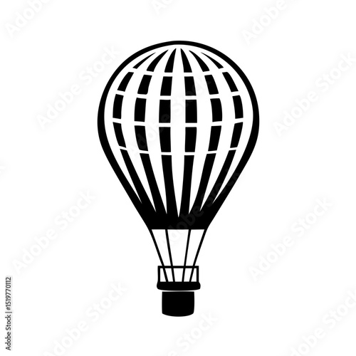 Hot air balloon icon, adventure and travel experience concept