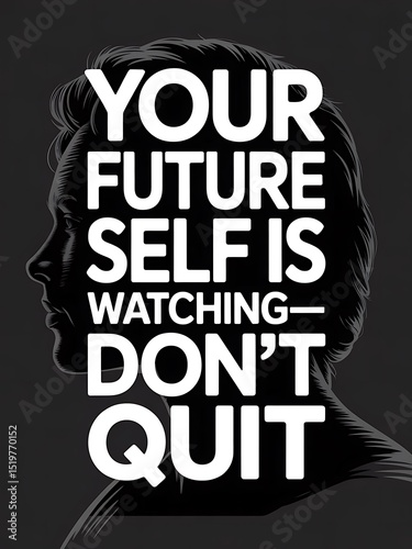 Motivational Poster: Your Future Self Is Watching – Don't Quit