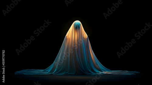 Abstract Glowing Veil Drape Design