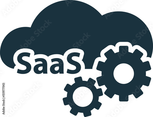 Saas software as a service cloud computing with gears working