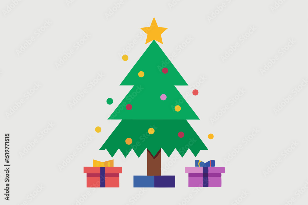 Naklejka premium christmas tree vector illustration