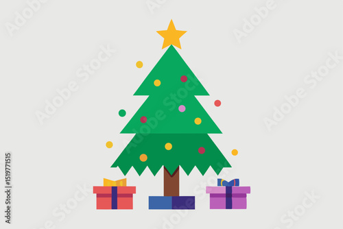 christmas tree vector illustration