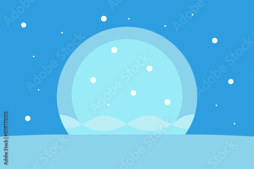 winter landscape with snow and moon