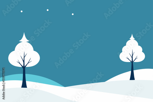 winter landscape with trees and snow