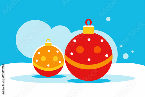 christmas card with christmas balls