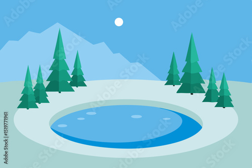 winter landscape with trees and snow