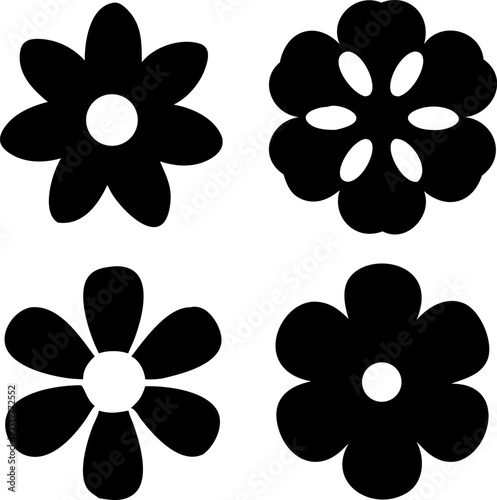 Flat Flower Silhouettes Design Collection A versatile set of floral graphics for various creative projects including invitations branding and decorative elements