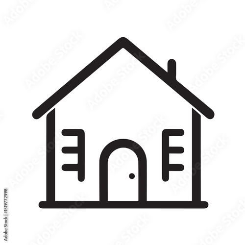 Simple black house icon illustration for website or app