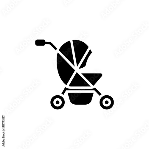 baby cart icons isolated on White Background. Flat style design