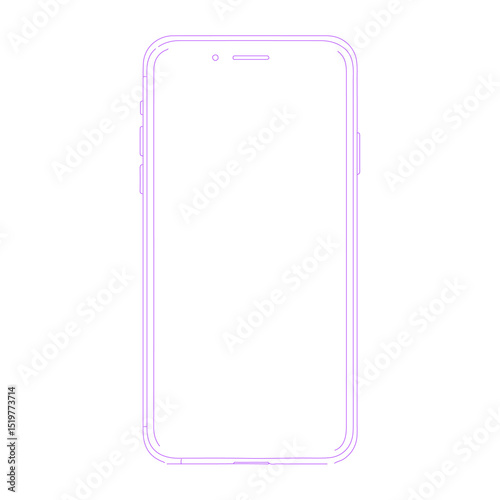smartphone isolated lineart illustration