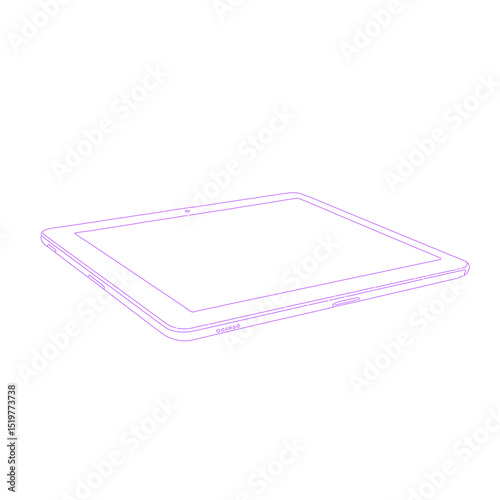 tablet isolated lineart illustration