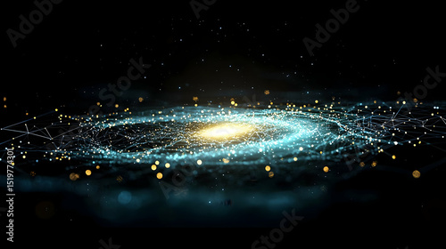 Abstract Spiral Galaxy Digital Art Illustration
