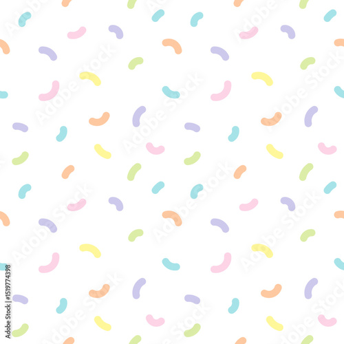 Colorful Pastel Confetti Sprinkles Seamless Pattern. Abstract Dessert Background. Vector Illustration. Wallpaper